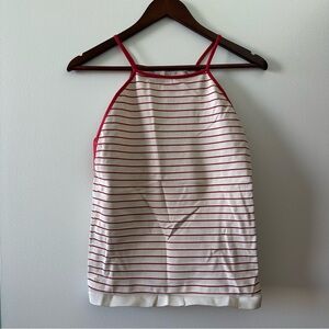 Free People FP movement Red and White Striped high neck stretchy tank top